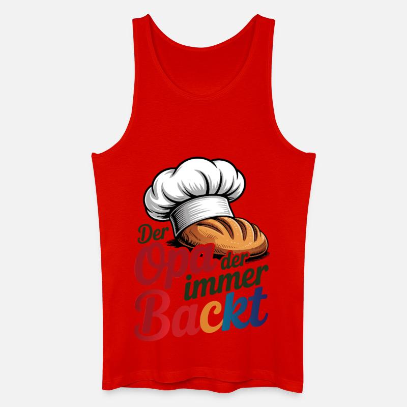 Der Opa der immer backt - Männer Bio Tank Top - Rot
