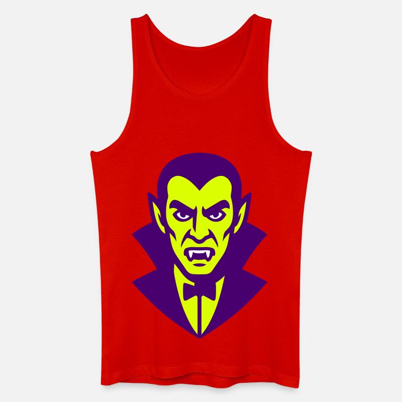Dracula Illustration - Männer Bio Tank Top - Rot
