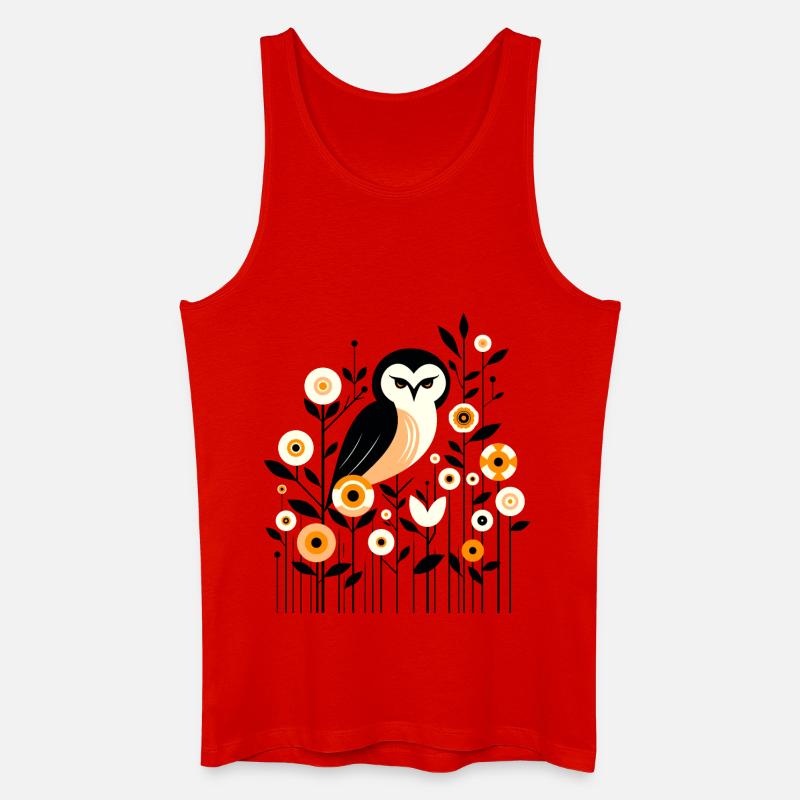 Florale Eule - Männer Bio Tank Top - Rot
