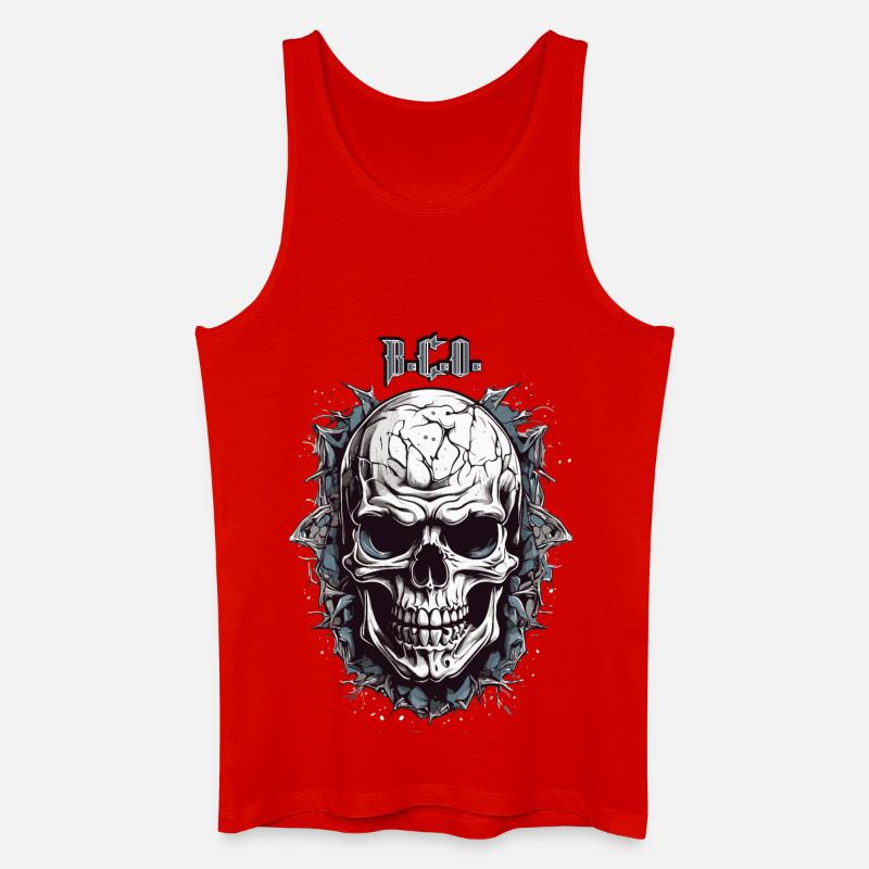 Totenkopf B.C.O - Männer Bio Tank Top - Rot