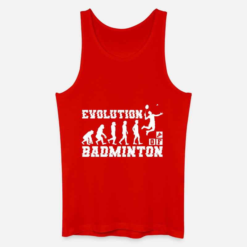 Badminton Evolution Silhouette - Männer Bio Tank Top - Rot