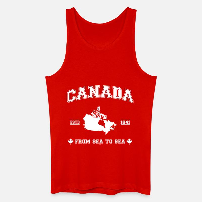 Canada map - Männer Bio Tank Top - Rot