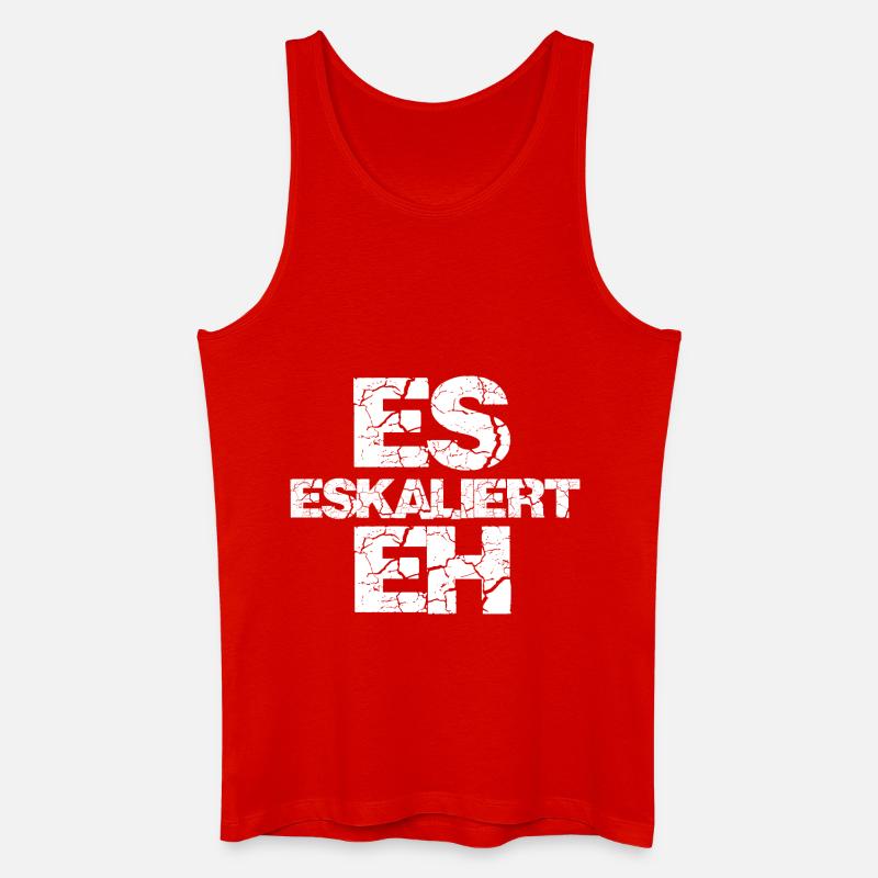 Es eskaliert eh - Männer Bio Tank Top - Rot