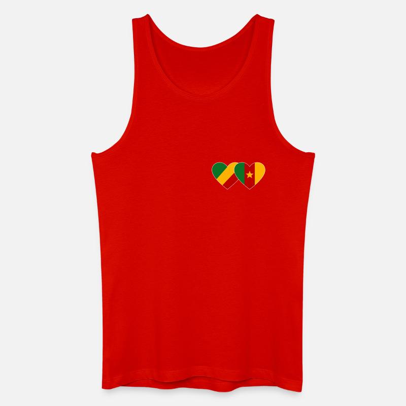 Kongo Kamerun Flagge - Männer Bio Tank Top - Rot