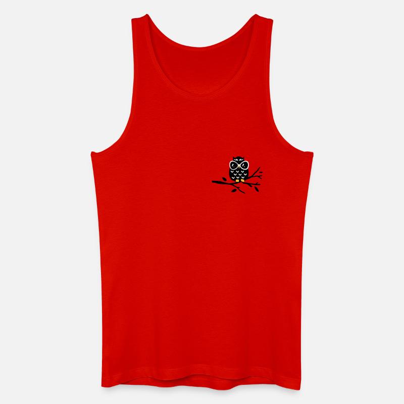 Eule - Männer Bio Tank Top - Rot