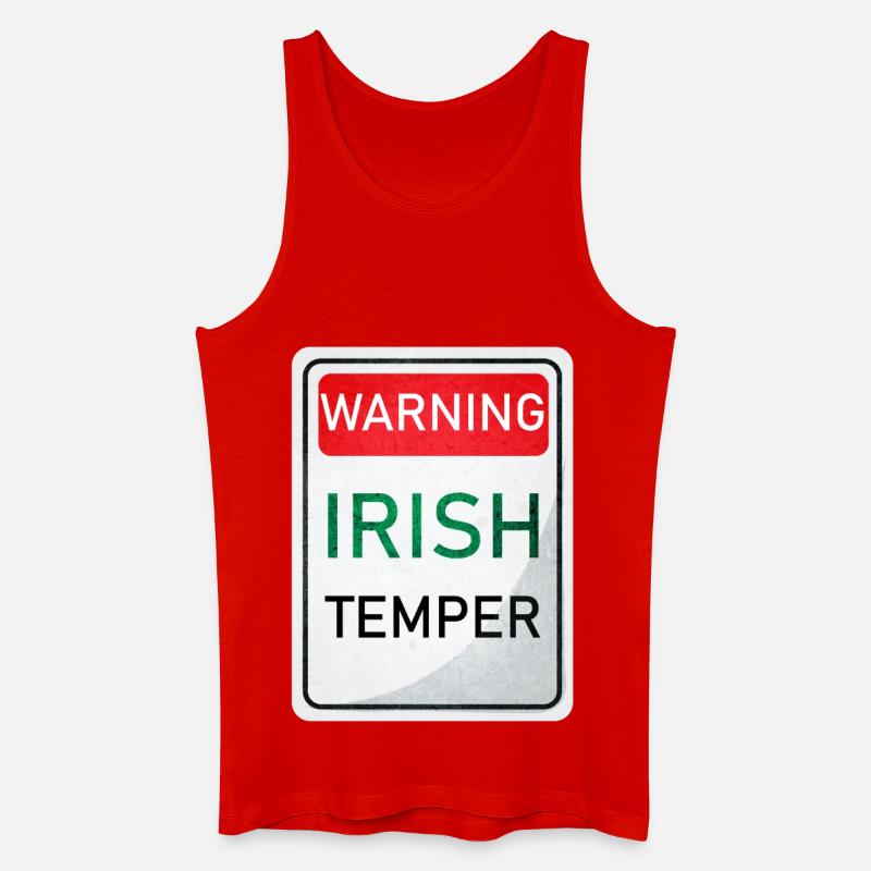 WARNUNG IRISH TEMPER - Männer Bio Tank Top - Rot