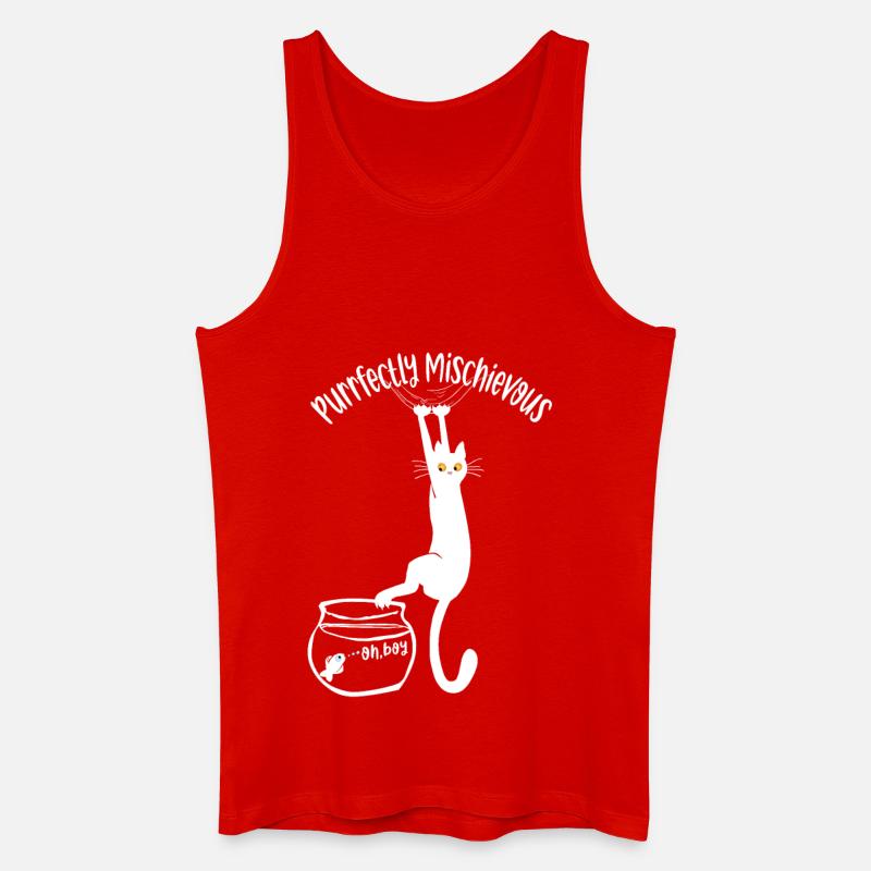 Schnurrend schelmisch - Männer Bio Tank Top - Rot