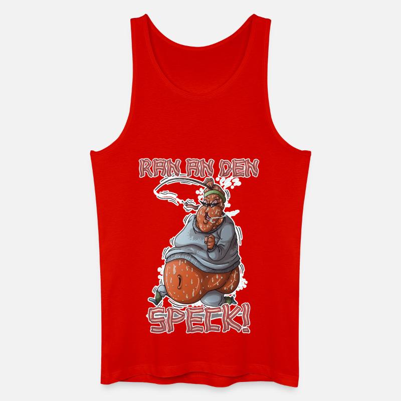 Ran an den Speck - Männer Bio Tank Top - Rot