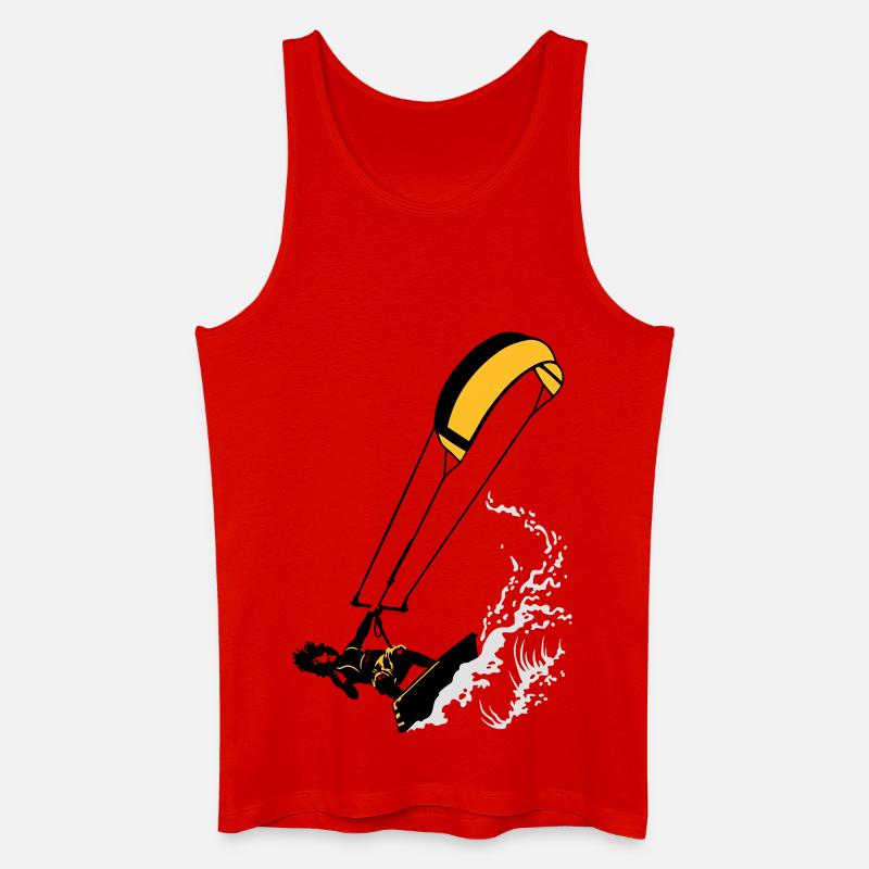 Kitesurfen und Wellen flex - Männer Bio Tank Top - Rot