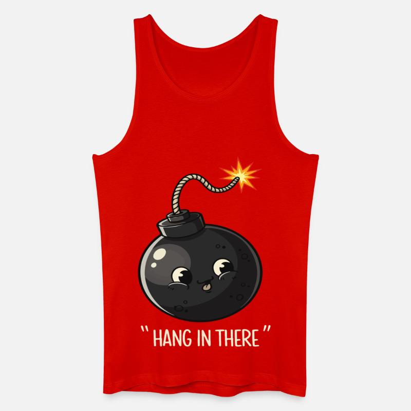 Kawaii Exploding Bomb Comic Design - Men’s Organic Tank Top - red