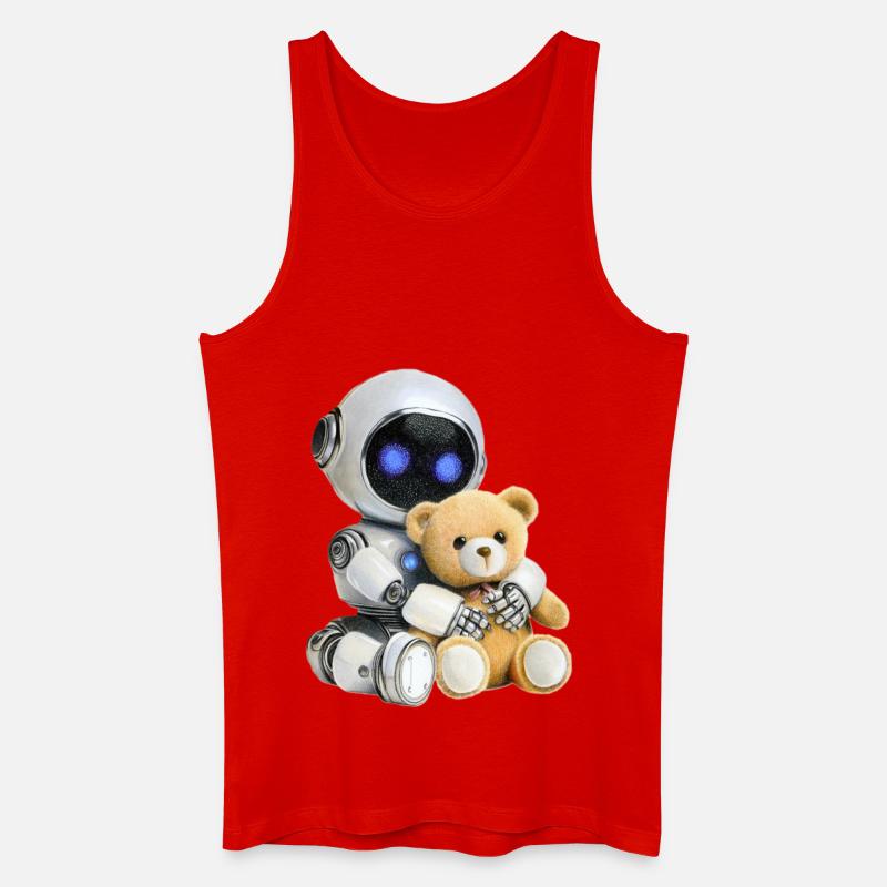 Roboter Teddy - Männer Bio Tank Top - Rot
