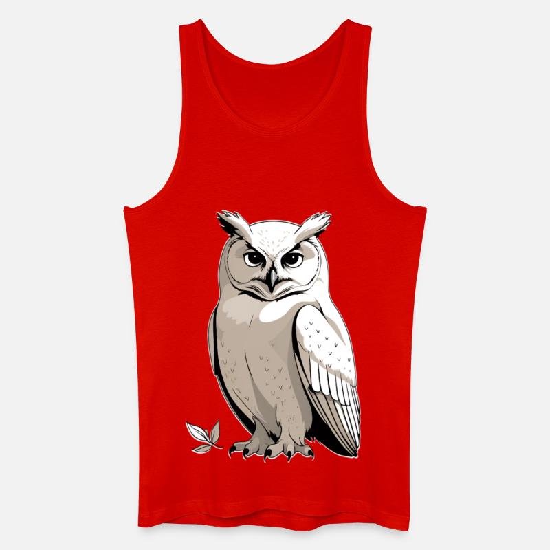 Eulenportrait mit ernster Mimik - Männer Bio Tank Top - Rot