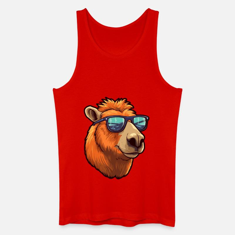 Capybara Sonnenbrille Cooles Capybara - Männer Bio Tank Top - Rot