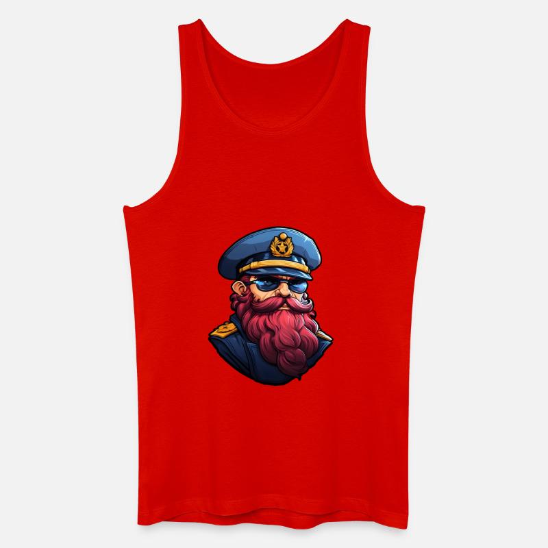 Matrose mit Bart - Männer Bio Tank Top - Rot