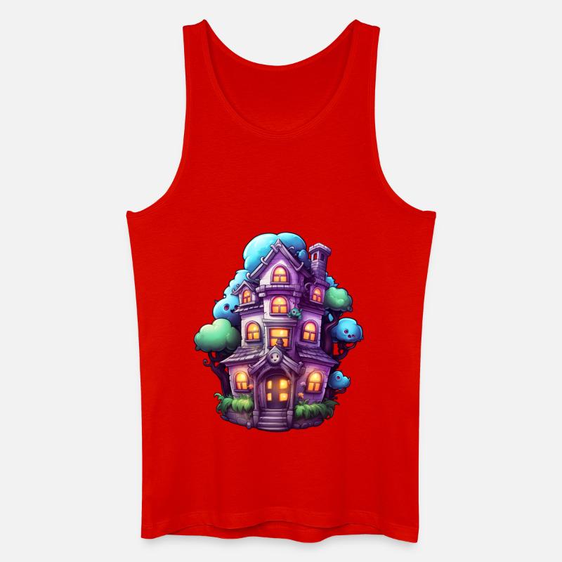 Comic Spukhaus - Männer Bio Tank Top - Rot