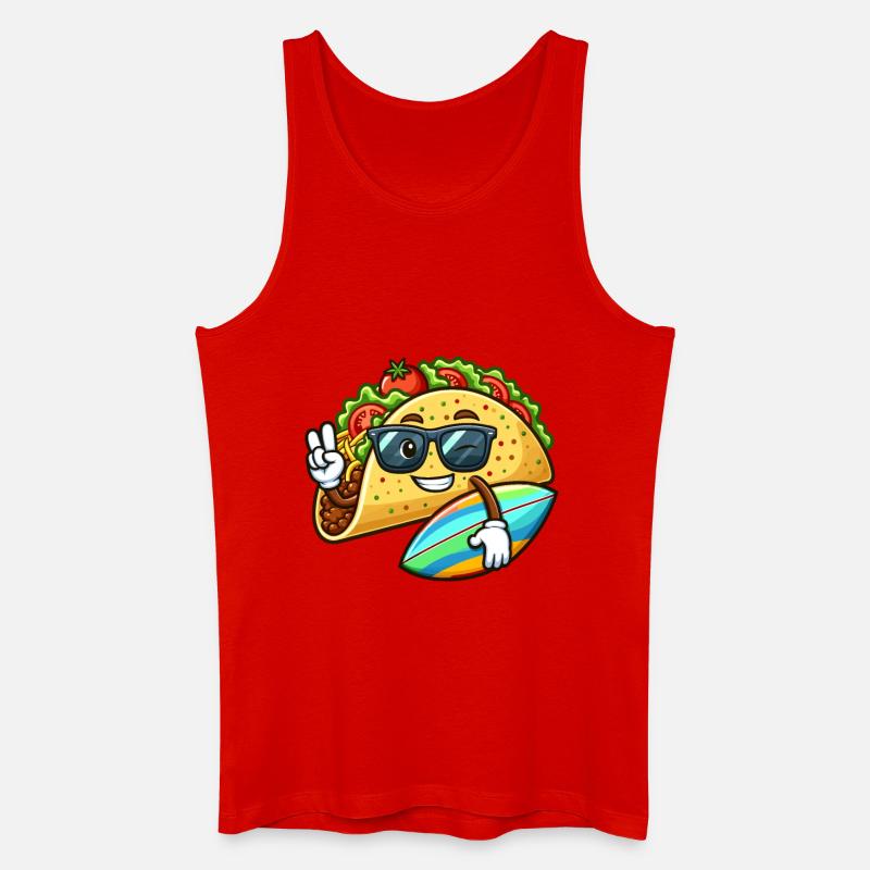 Surfender Taco Mit Sonnenbrille - Männer Bio Tank Top - Rot