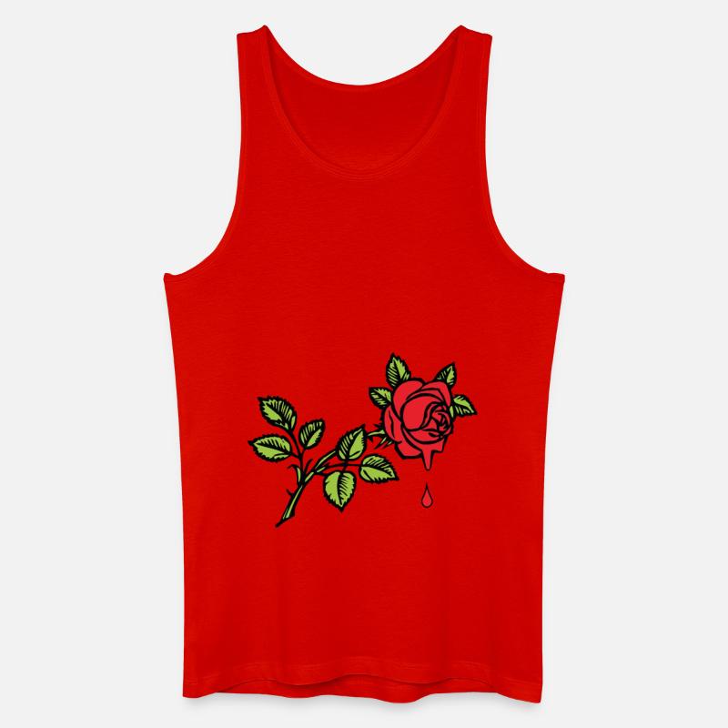 Bleeding Rose - Männer Bio Tank Top - Rot