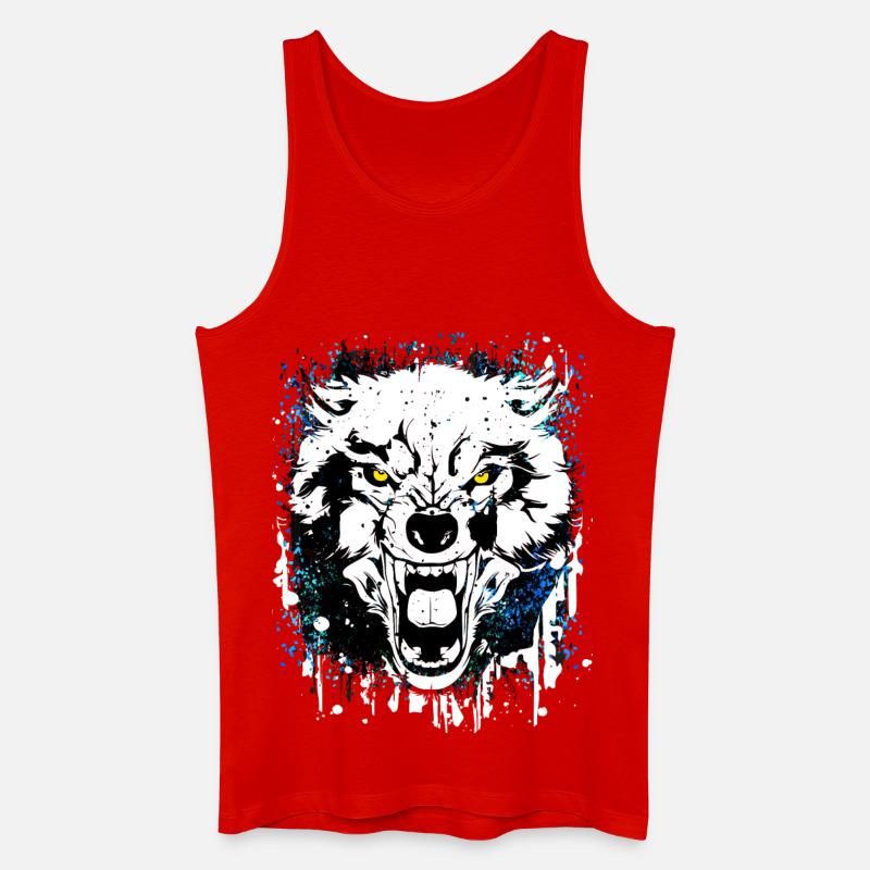 Wolf - Wölfe - Werwolf - Wolfsrudel - Vollmond - Männer Bio Tank Top - Rot