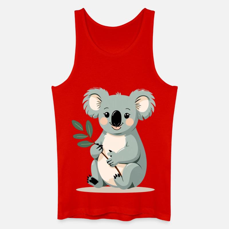 Kleiner Koala mit Blattzweig - Männer Bio Tank Top - Rot