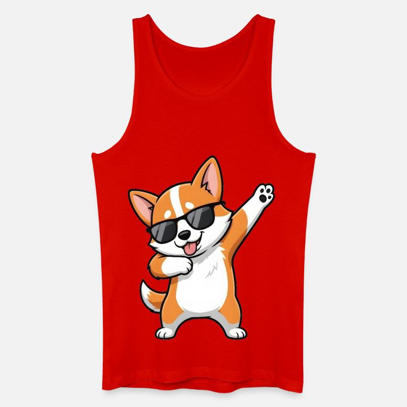 Dabbing Corgi - Männer Bio Tank Top - Rot