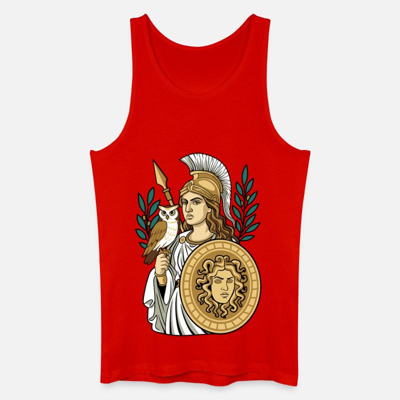 Athene - Männer Bio Tank Top - Rot