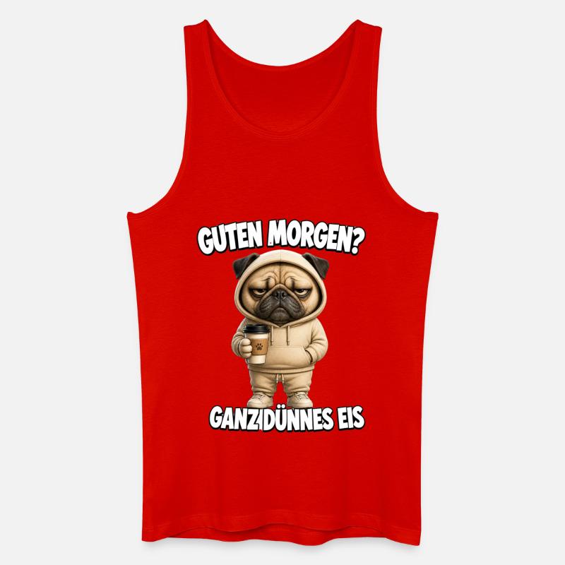 Lustiges Morgenmuffel Design mit Kaffee - Männer Bio Tank Top - Rot