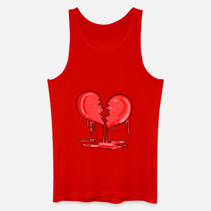 Gebrochenes Herz - Männer Bio Tank Top - Rot