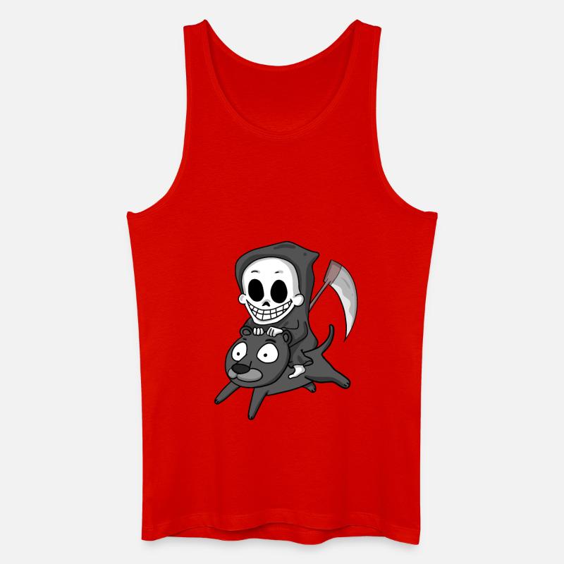 Sensenmann und Schwarzer Panther - Männer Bio Tank Top - Rot