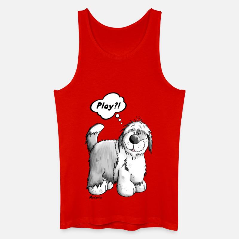 Bobtail denkt sich Play - Männer Bio Tank Top - Rot