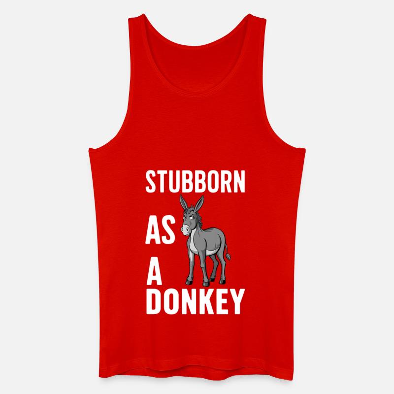 Stubborn as a Donkey - Männer Bio Tank Top - Rot