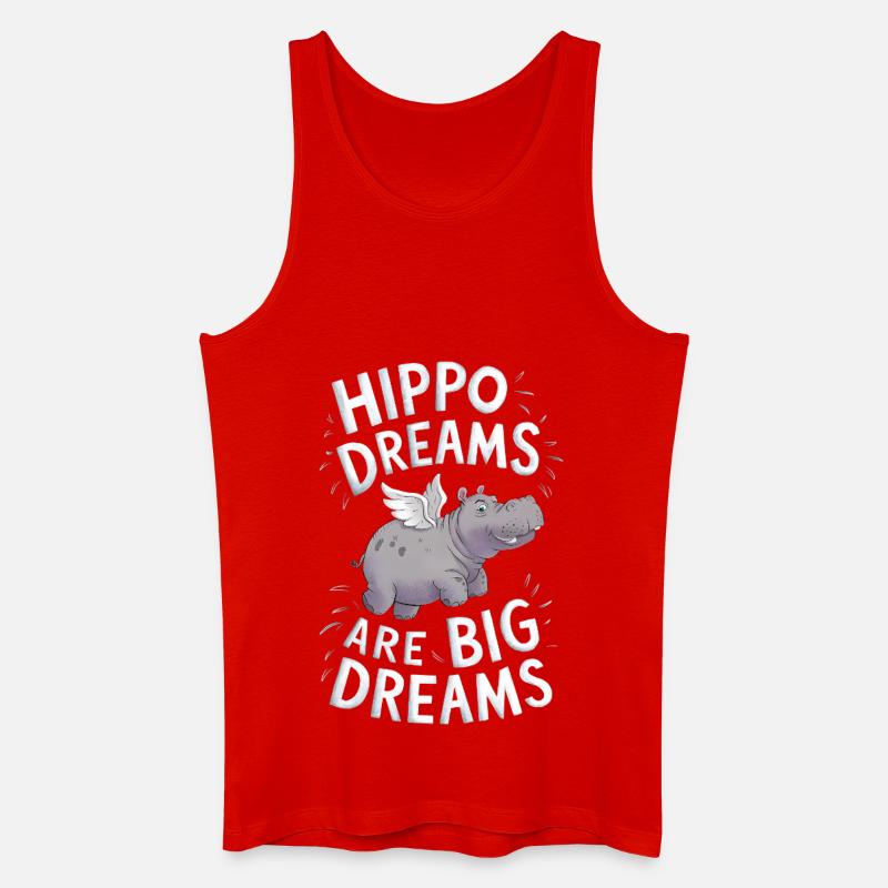 Hippo Dreams Are Big Dreams - Männer Bio Tank Top - Rot