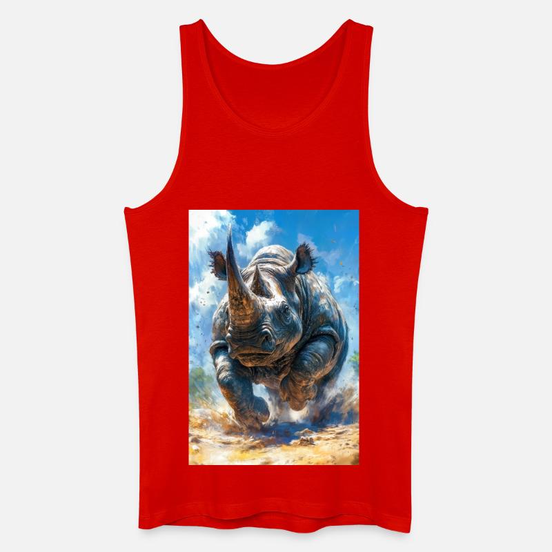 Illustration eines Nashorns - Männer Bio Tank Top - Rot