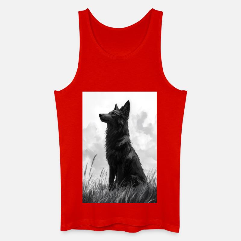 Illustration eines Wolfes - Männer Bio Tank Top - Rot