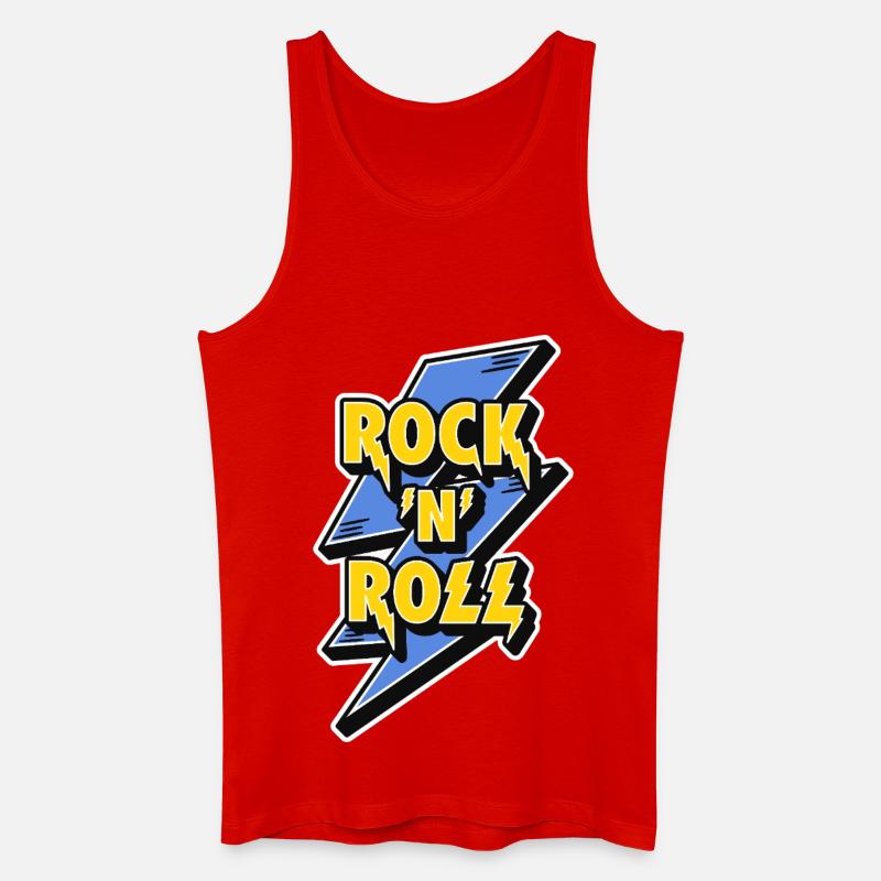 Rock 'N' Roll Lightning Bolt - Männer Bio Tank Top - Rot