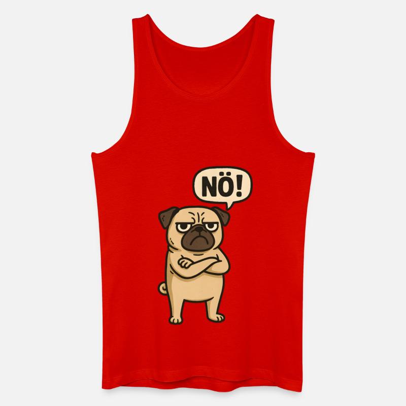 Mops Hund Nö Statement - Männer Bio Tank Top - Rot