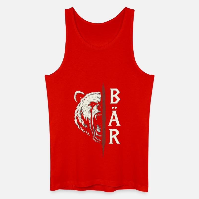 Wilder Bär - Männer Bio Tank Top - Rot