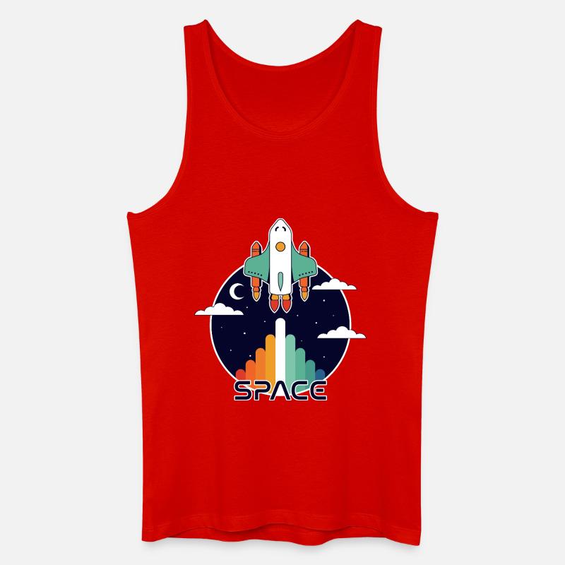 Raum und retro - Männer Bio Tank Top - Rot