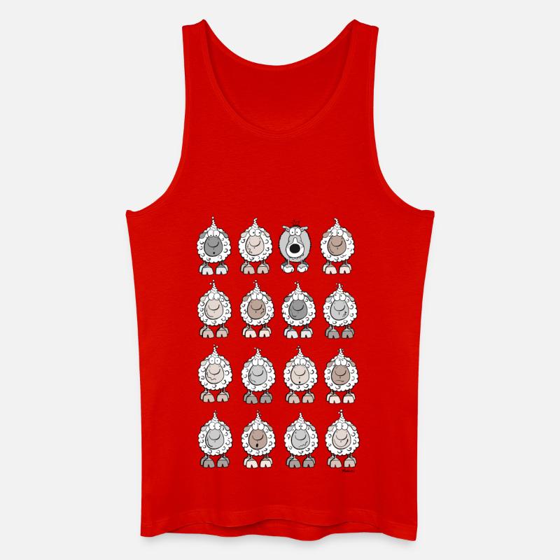 Pecore e Lupo - Pecora - Canotta ecologica da uomo - rosso