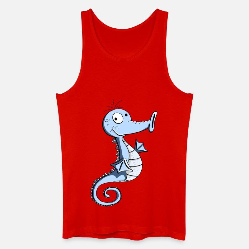Lustiges Seepferdchen - Seepferd - Seepferde - Männer Bio Tank Top - Rot