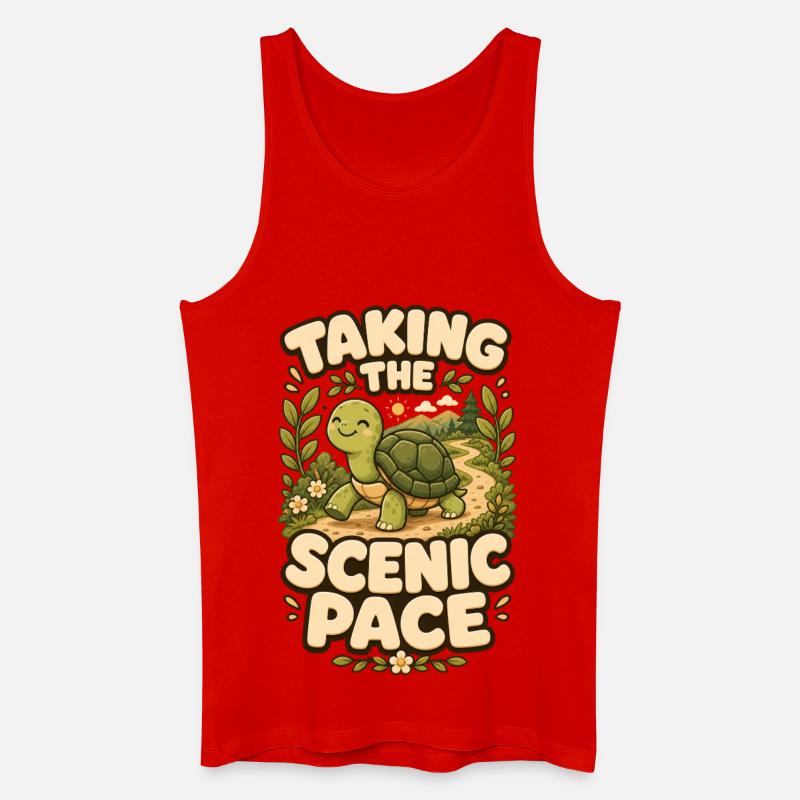 Taking The Scenic Pace Schildkröte - Männer Bio Tank Top - Rot
