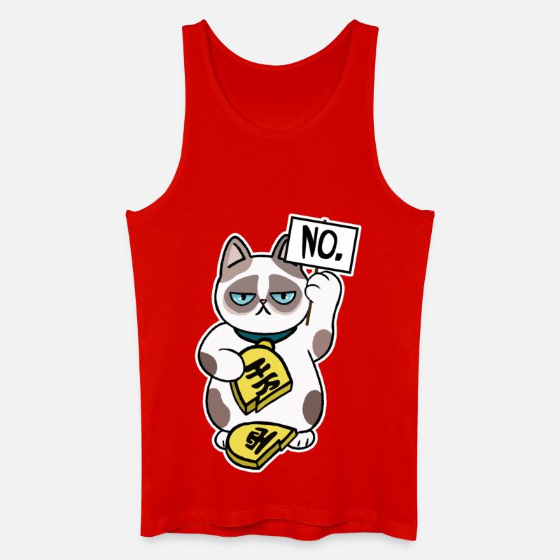 Unglückliches Katzen-Design - Männer Bio Tank Top - Rot
