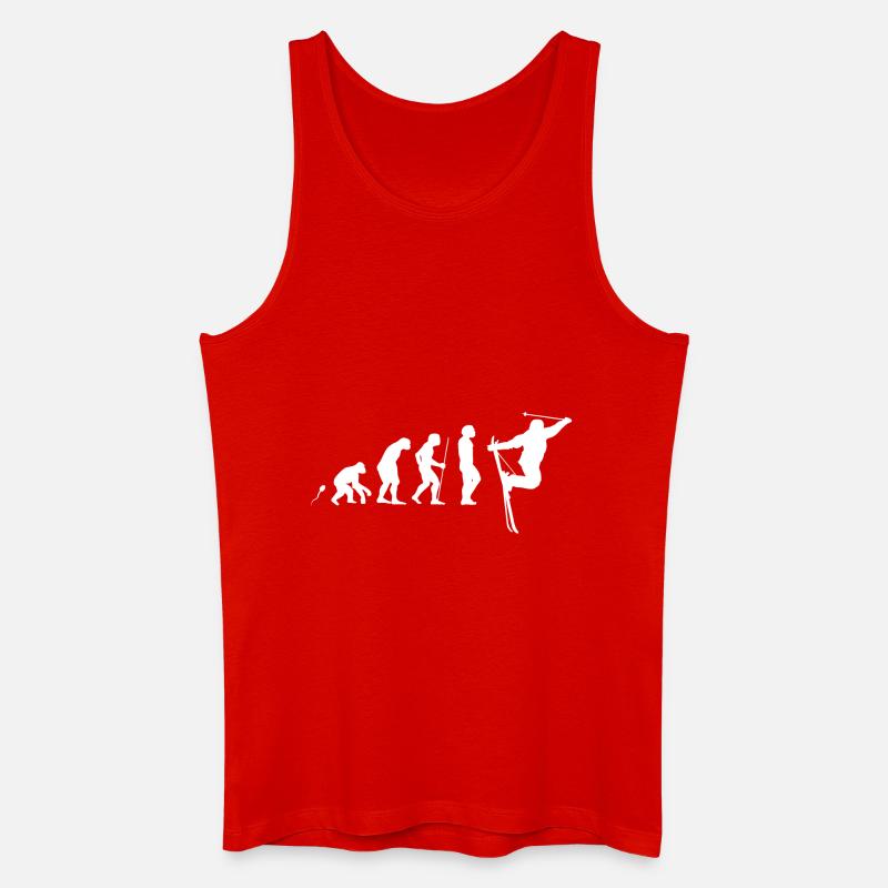 Ski Spaß Evolution Fun Shirt - Männer Bio Tank Top - Rot