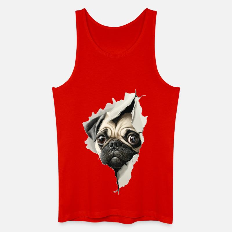 Mops - Männer Bio Tank Top - Rot