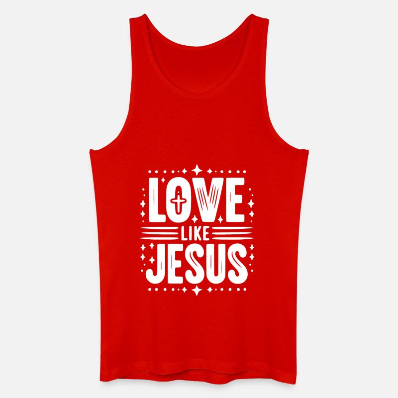 Liebe ist Jesus - Männer Bio Tank Top - Rot