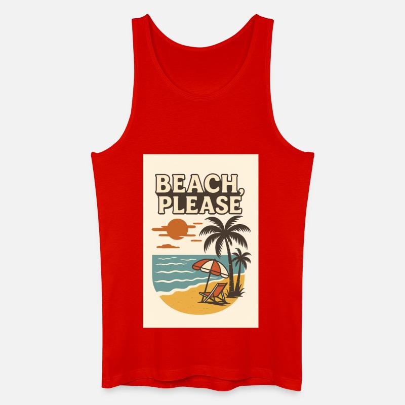 Beach, Please - Männer Bio Tank Top - Rot