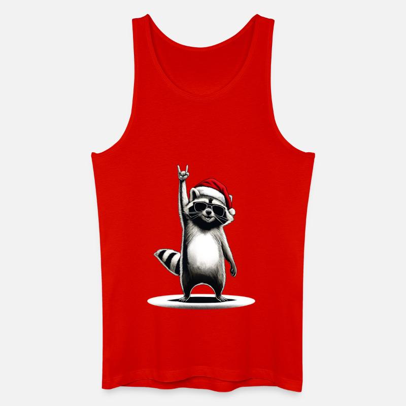 Weihnachtswaschbär - Männer Bio Tank Top - Rot