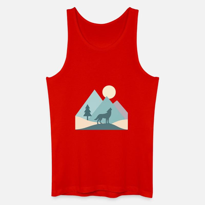 Wolf - Männer Bio Tank Top - Rot