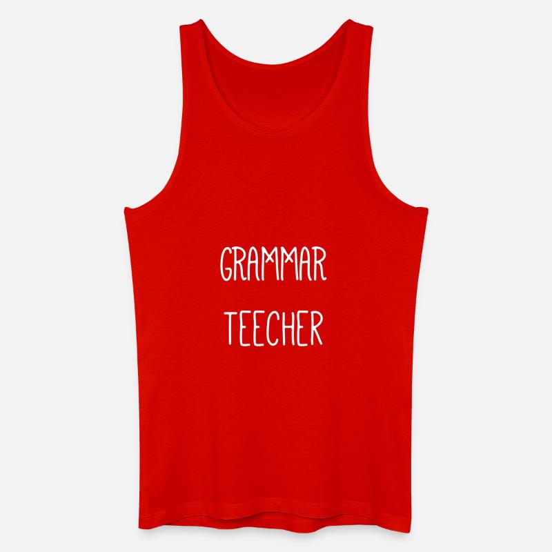 Professeur de grammaire autodérisoire - Débardeur bio Homme - rouge
