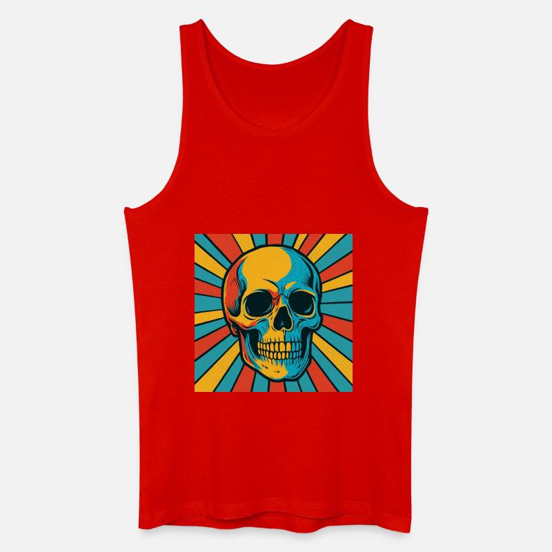 Explodierter Farbtopf Totenkopf - Männer Bio Tank Top - Rot