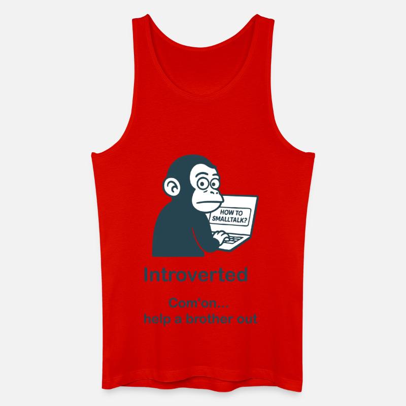Introvertiert – Hilfe - Männer Bio Tank Top - Rot
